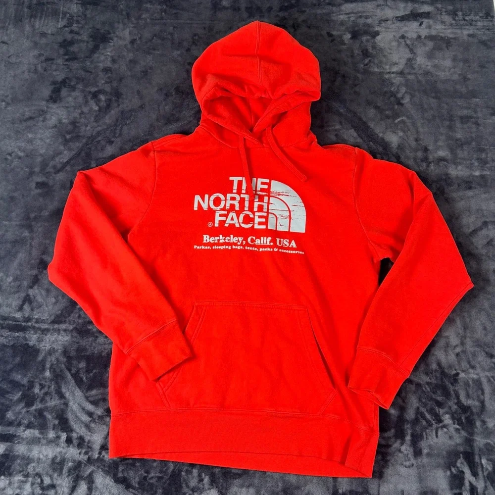 The North Face Hoodie Mens Large Red Berkeley Calif USA Graphic Sweatshirt